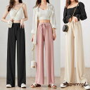 ワンドパンツ レディース 春夏秋 ワイド ストレートパンツ ロング 無地 レション ハイウエスト ワイドズボン ロング丈パンツ 体型カバー 着痩せ 快適 カジュ...