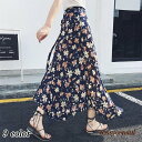 スカート ロング丈 春夏 スカート 花柄 Aライン ハイウエスト ボトムス 美脚 通勤 オシャレ大人可愛いプリーツスカート シフォン レディース ロングスカート プレゼント ギフト 新生活