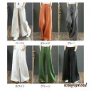 新生活応援 イージーパンツ ワイドパンツ ガウチョパンツ ワイドパンツ レディース ボトムス ロング ソフト コットン リネン 美脚 綿麻ワイドパンツ リネン風 ボト