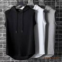 タンクトップ メンズ Tシャツ フード付き 運動 ノースリーブ 夏 トップス 重ね着 薄手 無地 夏パーカー スポーツ お兄系 おしゃれ プレゼント ギフト 新...