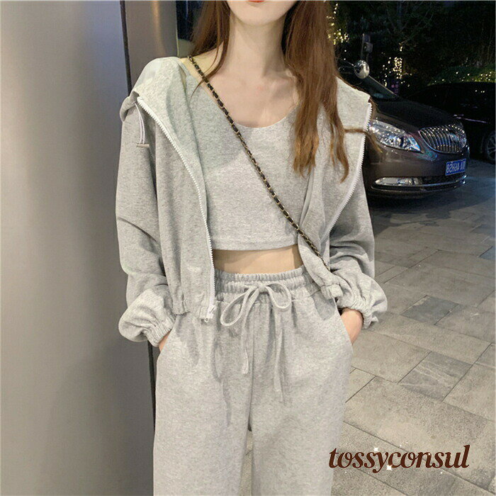 新生活応援 春新作 スウェット レディース 3点セット スポーツウェア ジャージ上下セット セットアップ..