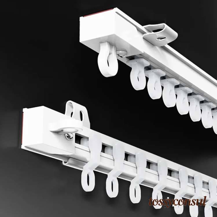 新生活応援 穴あけ不要 粘着式 カーテンレール 頑丈 静音タイプ 耐荷重5kg 貼り付け 正面付け 天井付け 1.1m 2m 3m カット自在 長さ調整 間仕切り 両面テープ 取付簡単 ネジ打ち不要 開閉簡単 シンプル 賃貸