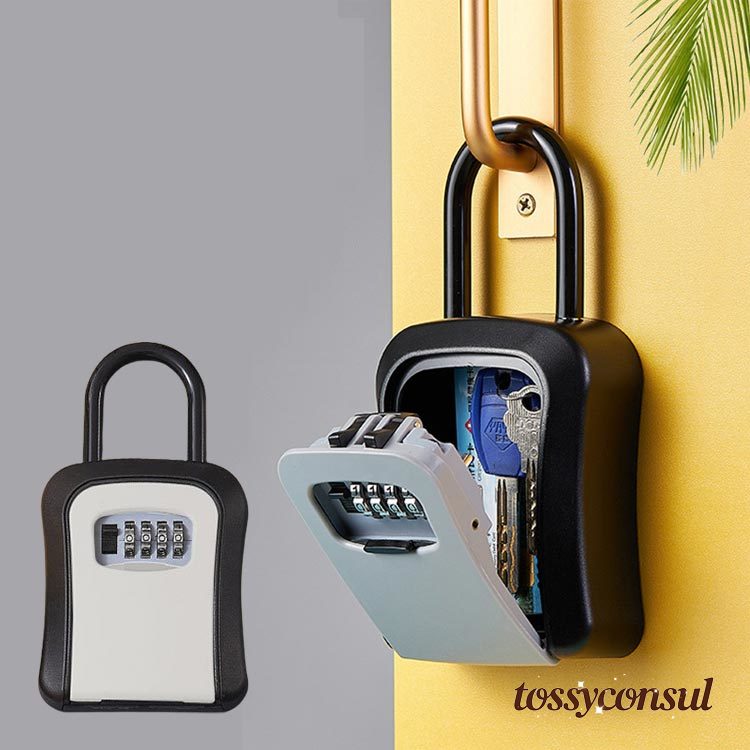 新生活応援 キーボックス 壁掛け 小型 屋外 鍵収納 セキュリティボックス 防水 ダイヤル式 暗証番号 大..