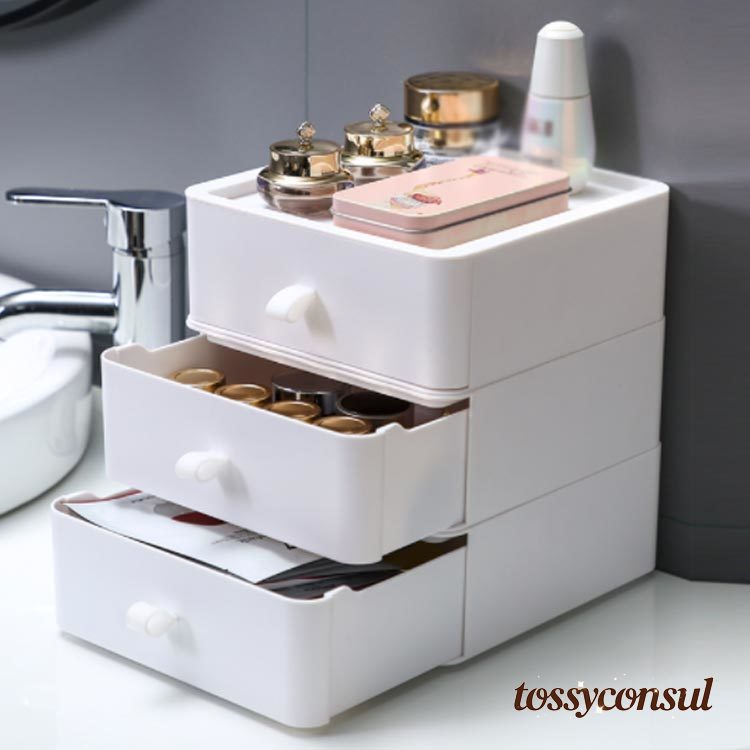新生活応援 引き出し収納ボックス 3段セット 卓上収納 小物収納ケース 化粧品収納 デスク上収納ボック..