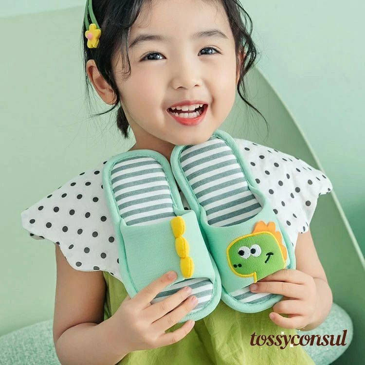 新生活応援 スリッパ ルームシューズ キッズ ジュニア 子供 男の子 女の子 室内履き 前あき オープントゥ ボーダー 恐竜 怪獣 かわいい おしゃれ カジュアル 防滑