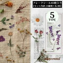 フレークシール ステッカー 40枚セット コラージュ 花 植物 手帳デコ アルバム 日記 カレンダー プレゼント ギフト レトロ感