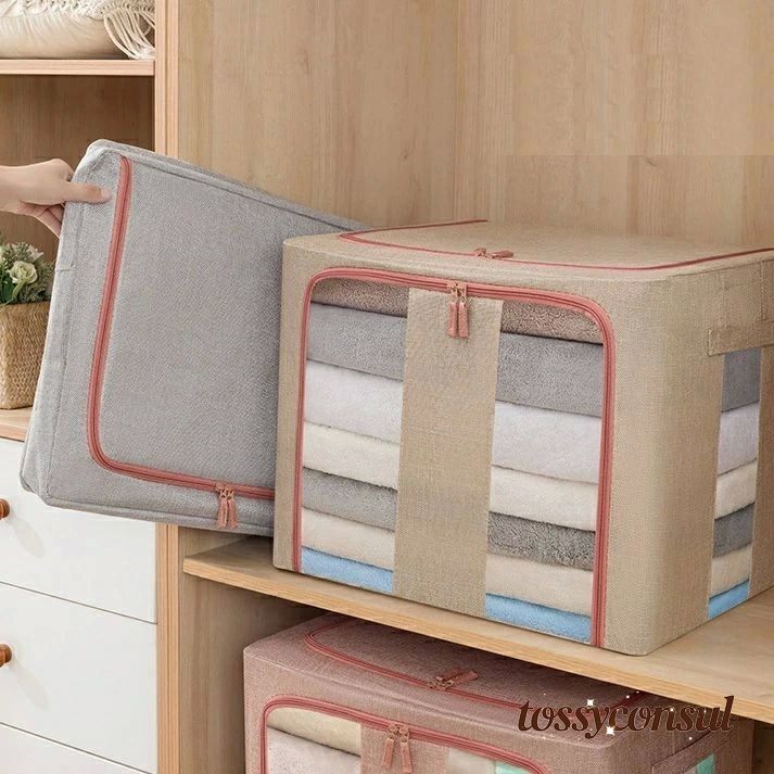 新生活応援 布団収納袋 衣類収納袋 収納ケース 66L 折り畳み 持ち手付き クリア窓 ファスナー 整理整頓..