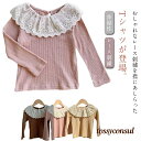 長袖 綿 トップス 女の子 レース刺繍 伸縮性 リブ カットソー キッズ キッズ ストレッチ キッズ服 90 120cm 春 子ども服 100 110 80 Tシャツ 秋 冬 通園 通学 カジュアル ロンT コットン おしゃれ