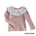 新生活応援 長袖 綿 トップス 女の子 レース刺繍 伸縮性 リブ カットソー キッズ キッズ ストレッチ キッズ服 90 120cm 春 子ども服 100 110 80 Tシャツ 秋 冬 通園 通学 カジュアル ロンT コットン おしゃれ