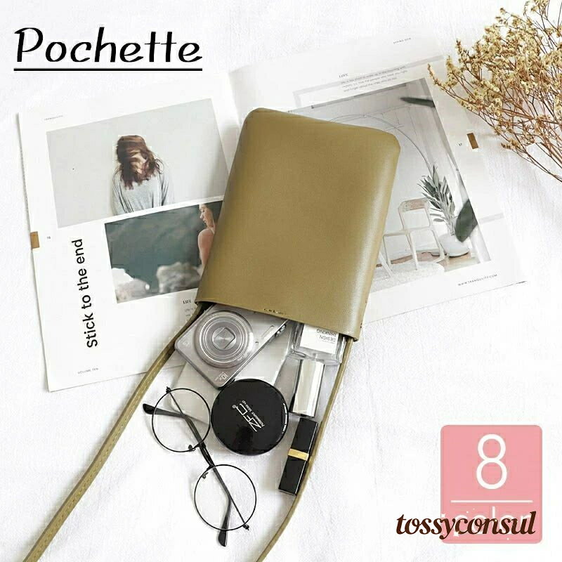 ポシェット ミニショルダーバッグ レディース 女性用 カバン 鞄 マグネット フェイクレザー 肩掛け 無地 単色 小物 スマホ シンプル