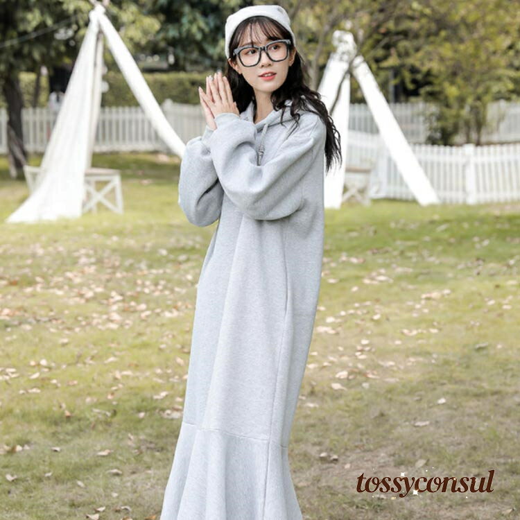 新生活応援 パーカーワンピース 裏起毛 レディース パーカー ワンピース スウェット スウェットワンピ..