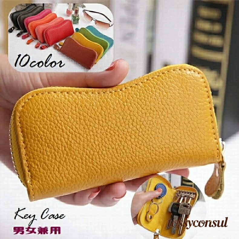 キーケース 男女兼用 レディース メンズ 鍵入れ 女性 男性 6連 本革 カード入れ ジップアップ ファスナ..