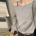 新生活応援 長袖 Tシャツ ゆったり オフショル オフショル オフショル ワンショル tシャツ トップス カットソー 春 秋 冬 レディース 無地 シンプル オフショルダー カジュアル おしゃれ 体型カバー 韓国 ファッション