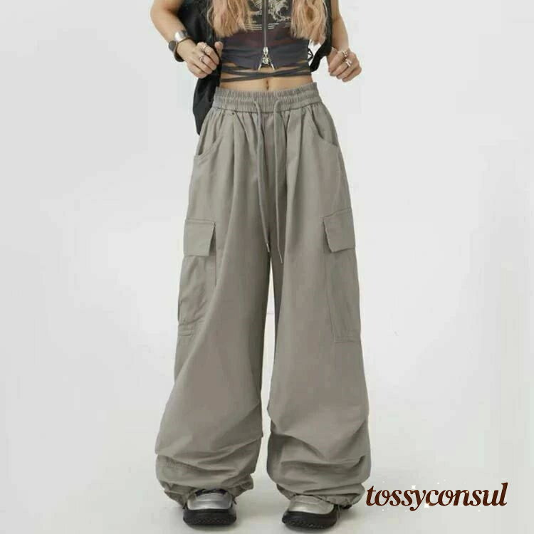 新生活応援 ゆったり レディース オーバーサイズ ヒップホップ ルーズ ワイド ジョガーパンツ ボトムス カーゴパンツ 長ズボン シンプル カーゴパンツ 無地 かっこいい カジュアル 作業着 ストリート 韓国ファッション 全3色
