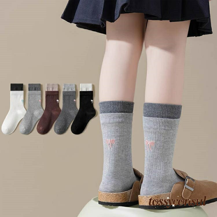 新生活応援 幼稚園 男の子 キッズ 5足組 クルー丈 春秋冬用 ソックス ガールズ 子供 こども 可愛い か..