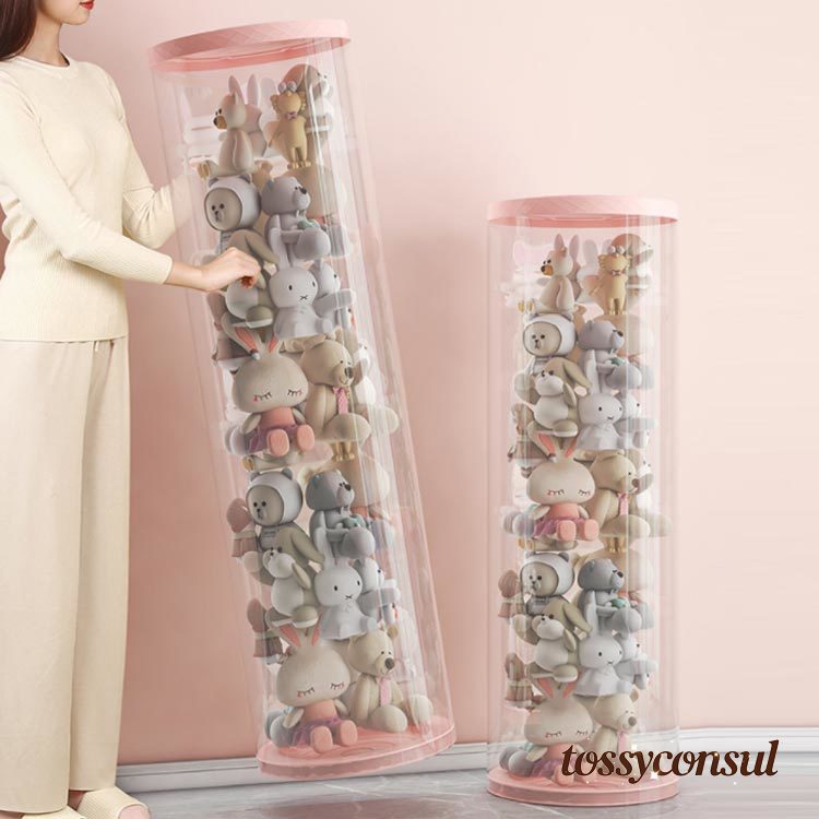 新生活応援 ぬいぐるみ収納 pvc筒 クリア収納バケツ 透明円柱のぬいぐるみ収納ケース 防塵 防湿 大容量収納 ぬいぐるみ収納桶 透明円柱のぬいぐるみ収納 陳列棚 陳列ケース DIY 展示ボックス ぬいぐるみ収納箱 人形収納かご 人形収納柱