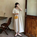 「50%OFFクーポン」新生活応援 ワンピース レディース カジュアル 夏 20代 キレイめ マキシワンピース 夏 半袖ワンピース 背中リボン パフスリーブスカート ひざ下 韓国風chic風 オシャレ 体型カバー 30代