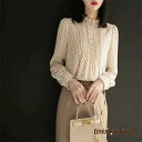 新生活応援 シャツ ブラウス シフォン ブラウス シャツブラウス とろみシャツ レディース 長袖 トップス ドット柄 着痩せ 大人 おしゃれ フォーマル オフィス 通勤 OL きれいめ 上品 シンプル かわいい 可愛い 春 夏 秋 冬