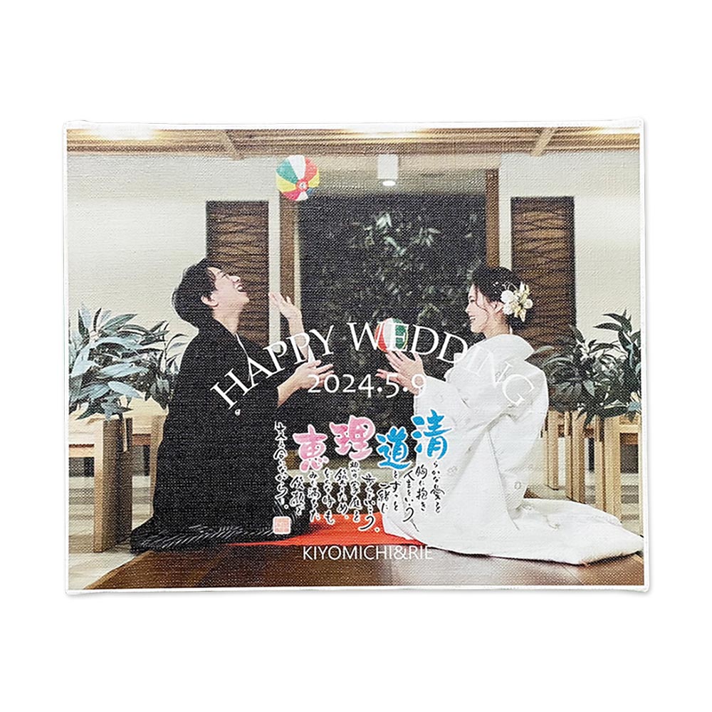 ギフトと雑貨ファンメアリーのWeddingフォトキャンバス 名前 ポエム 詩 ウェルカムボード 写真 ウェルカムスペース 結婚祝い 名入れ ギフト プレゼント 記念品 お祝い ネームインポエム【返品不可】｜アングル3