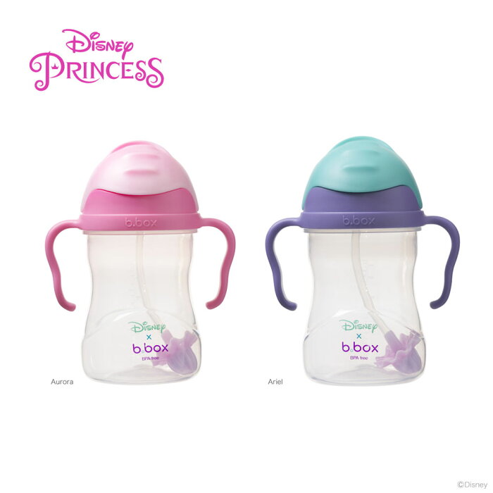 トレーニングマグ ディズニープリンセス アリエル オーロラ姫 シッピーカップ Disney Sippy cupトレーニングカップ ストローマグ ベビー食器 ベビー 水筒 ベビーカップ 赤ちゃん用コップ b.box ビーボックス