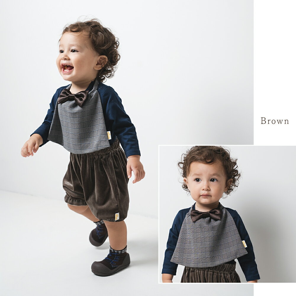 niva×Attipas アティパス Bib for Joe スタイ おしゃれ ブラック ブラウン 人気ブランド コラボレーション ベビー ビブ 男の子 赤ちゃん お食事エプロン かわいい よだれかけ 蝶ネクタイ フォーマル 出産祝い 誕生日 プレゼント ギフト 贈り物【返品不可】