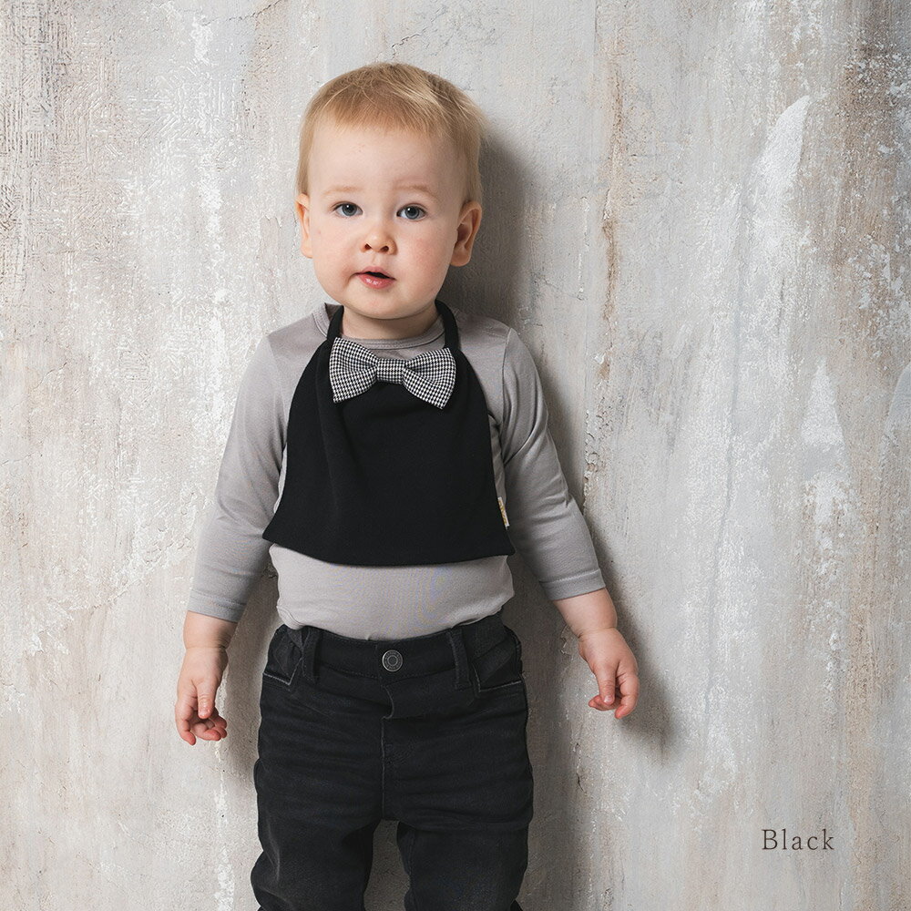 niva×Attipas アティパス Bib for Joe スタイ おしゃれ ブラック ブラウン 人気ブランド コラボレーション ベビー ビブ 男の子 赤ちゃん お食事エプロン かわいい よだれかけ 蝶ネクタイ フォーマル 出産祝い 誕生日 プレゼント ギフト 贈り物【返品不可】