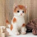 茶ブチのねこ(手作りキット) 手芸キット ハマナカ 羊毛キット ネコ 猫 キャット 羊毛フェルト 須佐沙知子【T】