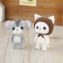 茶色ずきんの白猫とジャンガリアンハムスター(手作りキット) 手芸キット ハマナカ マスコット 大古ようこ つぶらな瞳 ネコ ねこ