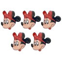 ディズニー ボタン ミニーマウス 5個入 2×2cm ファッションパーツ アイロン 手芸用品 材料 クラフト 手作り キッズ 子供 入学 入園 Minnie D...