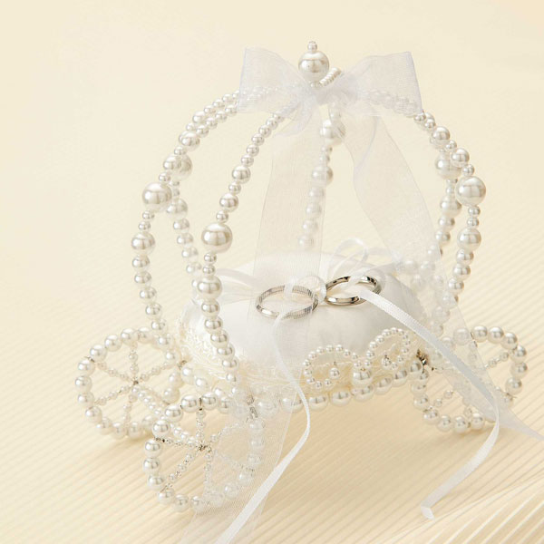 エターナルリングピロー 手作りキット 結婚式 馬車タイプ 白 手芸キット ハンドメイド リボン パール Panami パナミ