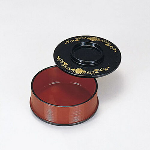 離宮弁当　朱内朱1段　蓋、身　320-28121(Z390-172)丼 丼ぶり どんぶりうな重箱 丸型 蓋付き うな重 鰻丼 海鮮丼 天丼 土用丑の日 和食 飲食店 旅館 料亭 割烹 ホテル レストラン 定食屋 居酒屋 和食屋 家庭用 おもてなし 業務用