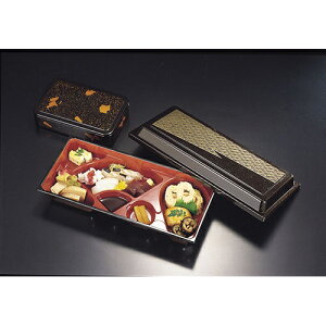 鹿王弁当 パール稲妻 320-53111(Z270-34)松花堂 弁当箱 お弁当箱 幕の内弁当 和 和風 おしゃれ 日本製 漆器 お花見 会席 お正月 運動会 カフェ レストラン 飲食店 旅館 ホテル 食堂 学校 介護施設 給食 家庭用 業務用