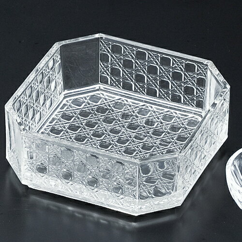 籠目隅切り鉢　111-10019(Z832-84)ガラス皿 角皿 ガラス製品 日本製 おしゃれ シンプル 飲食店 レストラン ホテル カフェ 料亭 旅館 居酒屋 家庭用 業務用 業務用食器のサムネイル