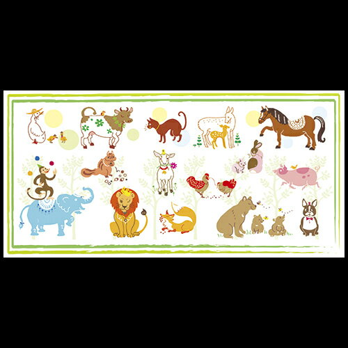 上質紙お手元マット　お子様マット　動物　201-30010(Z114-415)テーブルマット ランチョンマット 紙マ..