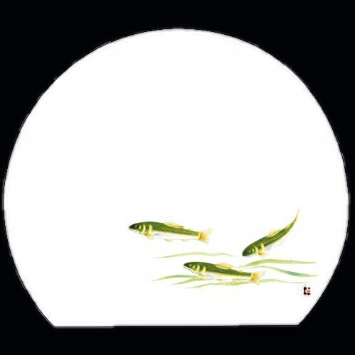 半月尺3雲竜和紙マット　鮎(4〜8月)100枚入　192-40022(Z125-203)紙マット 紙製 ペーパーマット テーブ..