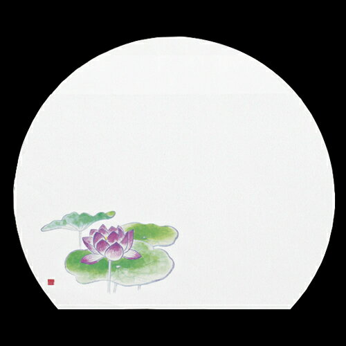 半月尺3雲竜和紙マット　すいれん　192-40004(Z125-185)紙マット 紙製 ペーパーマット テーブルマット ランチョンマット 雲竜紙 半月型 日本製 100枚入 使い捨て 使い捨てマット 和風 おしゃれ 和食 料亭 旅館 レストラン カフェ ホテル 飲食店 業務用