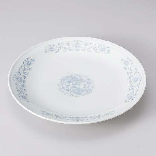 鳳凰古染唐草 丸皿 28cm～40cm 051-9～13(Z059)大皿 お皿 皿 盛皿 平皿 美濃焼き 国産 中華皿 パーティー皿 インテリア 中華食器 アジアン食器 飲食店 レストラン ホテル 中華屋 中国料理 大皿料理 宴会 パーティー 業務用 業務用食器