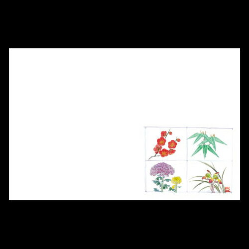 38cm上質紙マット　四君子　201-10084(Z102-167)テーブルマット ランチョンマット 紙マット 紙製 ペーパー ペーパーマット 日本製 38×26cm 100枚入 使い捨て 使い捨てマット 和風 おしゃれ 和食 料亭 旅館 レストラン カフェ ホテル 飲食店 業務用