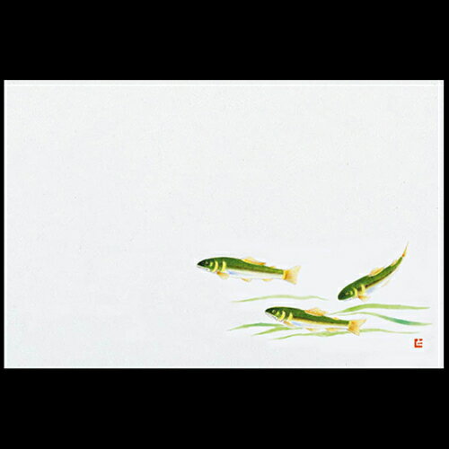 38cm上質紙マット　鮎　201-10149(Z104-164)テーブルマット ランチョンマット 紙マット 紙製 ペーパー ..