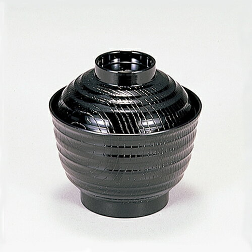 羽反木目椀　黒内朱　350-57022(Z364-158)お椀 汁椀 日本製 食洗機対応 蓋付き お吸い物 味噌汁椀 雑煮..