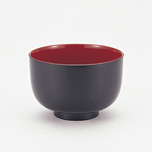 万葉汁椀　黒内朱　355-15011(Z365-151)汁椀 汁碗 味噌汁椀 お椀 おわん 割れにくい 軽い 軽量 業務用 業務用食器 旅館