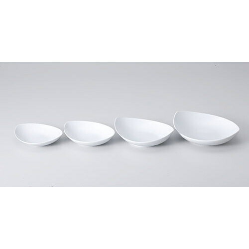 Rakuten - リーフボール　610-11035-01～04(Z602)お皿 深皿 白陶磁器 和食器 洋食器 シンプル おしゃれ 飲食店 ホテル レストラン カフェ 居酒屋 施設 学校 給食 介護施設 家庭用 業務用 業務用食器
