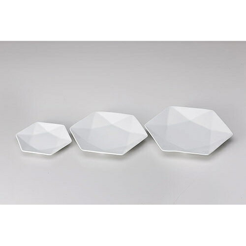 六角折り紙プレート　610-11028-01.03(Z602)お皿 白陶磁器 和食器 洋食器 シンプル おしゃれ 飲食店 ホテル レストラン カフェ 居酒屋 ..
