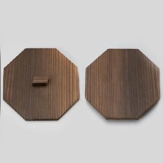 Rakuten - 新11.5焼杉蓋　145-10011(Z629-172)木蓋 フタ 蒸し椀用 和食器 茶碗蒸し おしゃれ 飲食店 居酒屋 カフェ レストラン 旅館 業務用 業務用食器