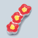 三連梅花箸置 紅、黄 610-32131(Z683-228)箸置き 箸休め はし置き お花型 梅型 かわいい 飲食店 旅館 料亭 カフェ レストラン 居酒屋 施設 食堂 業務用 まとめ買い