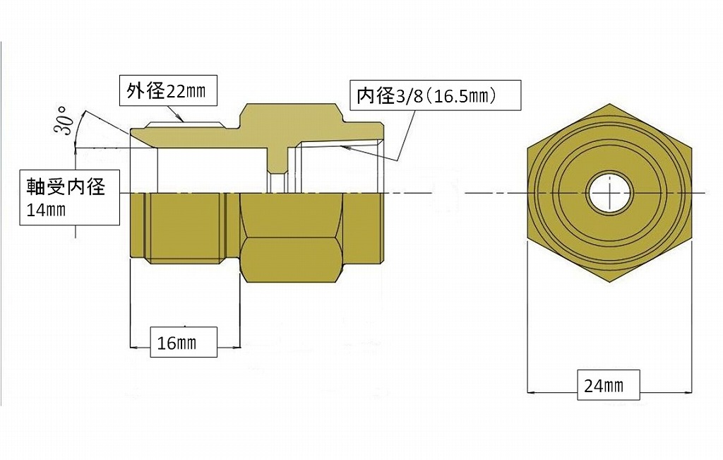 高圧洗浄機M22カプラ・オス（3/8メスネジ）　A社製　　　　　　　　　　　　高圧洗浄機用カプラー　蔵王産業　マキタ　スクリューコネクション　ケルヒャー　クランツレ　電気高圧　高圧ホース用　　ソケット　ネジカプラー　ジョイント 高圧用カプラー