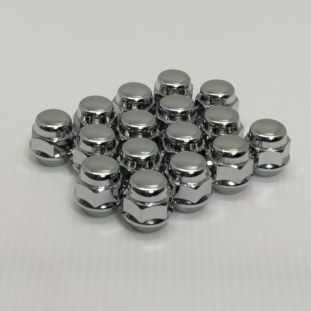 ロンスター スーパーショート（キャップタイプ）ホイールナット 16個セット 19HEX 12-1.5 袋メッキ 60度テーパー 4穴用