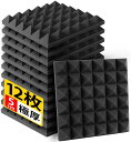 吸音材 防音材 30*30*5cm 極厚 12枚セット 防音壁 窓 防音シート 高密度 25kg/m^3 ウレタンフォーム 防音パネル 消音 騒音 賃貸 楽器 ...