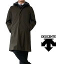 DESCENTE3M THINSULATE脱着可能ベスト付きステンカラーコート撥水加工カーキ