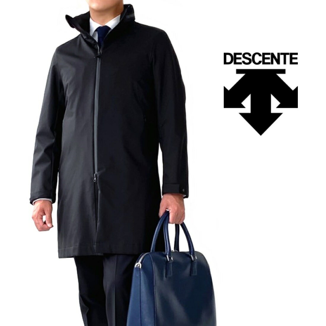 DESCENTE【デサント】スタンドカラーコート撥水加工黒 ブラック